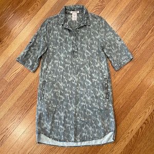 Philosophy Tunic Dress - Green Camo with Tab Sleeves - Size: Small